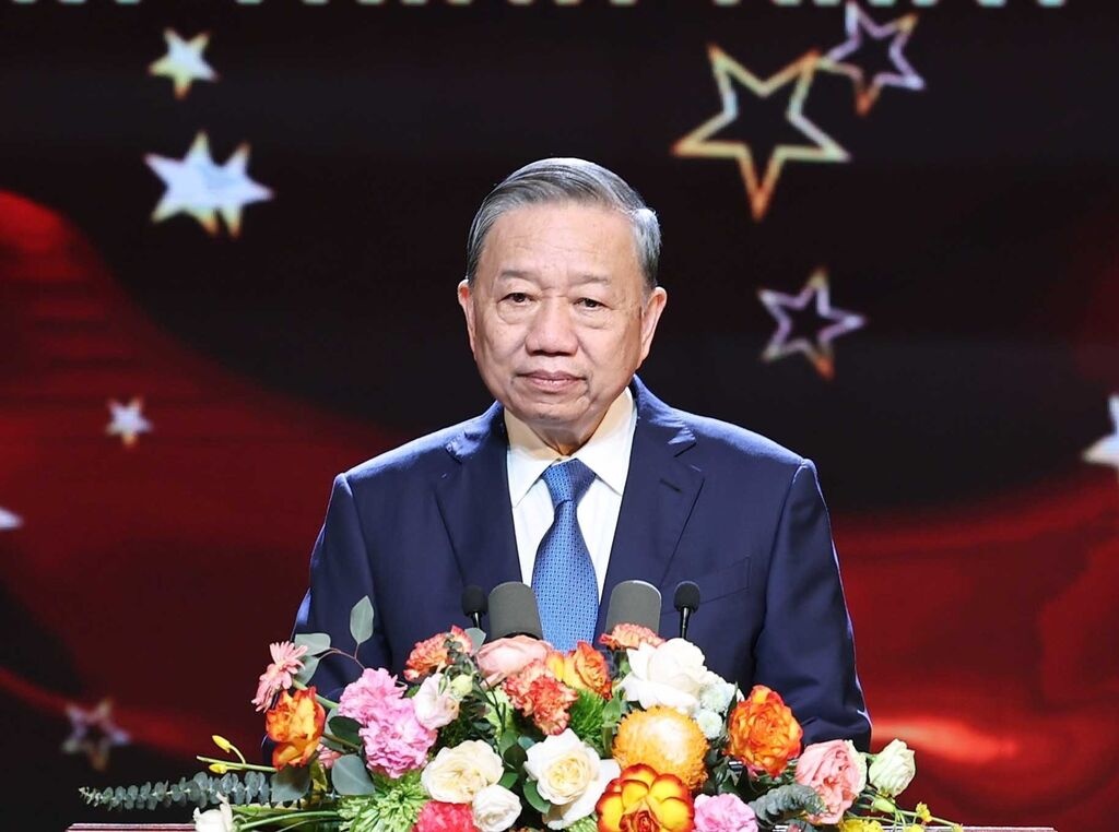 Tổng Bí thư Tô Lâm phát biểu tại Chương trình” Hồ Chí Minh - Hành trình khát vọng 2024”. Ảnh: Thống Nhất - TTXVN